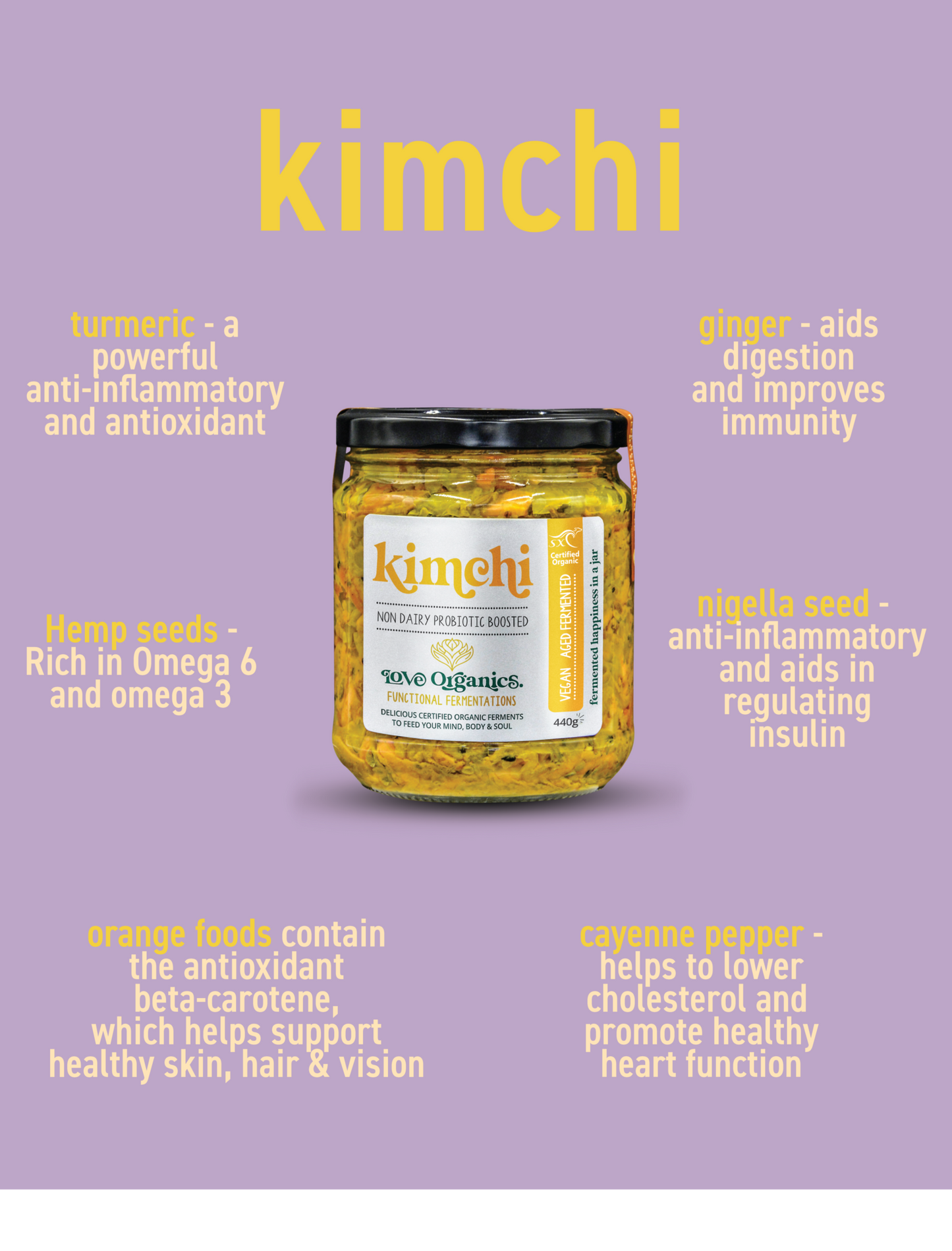 Kraut Kimchi - Certified Organic (440g)