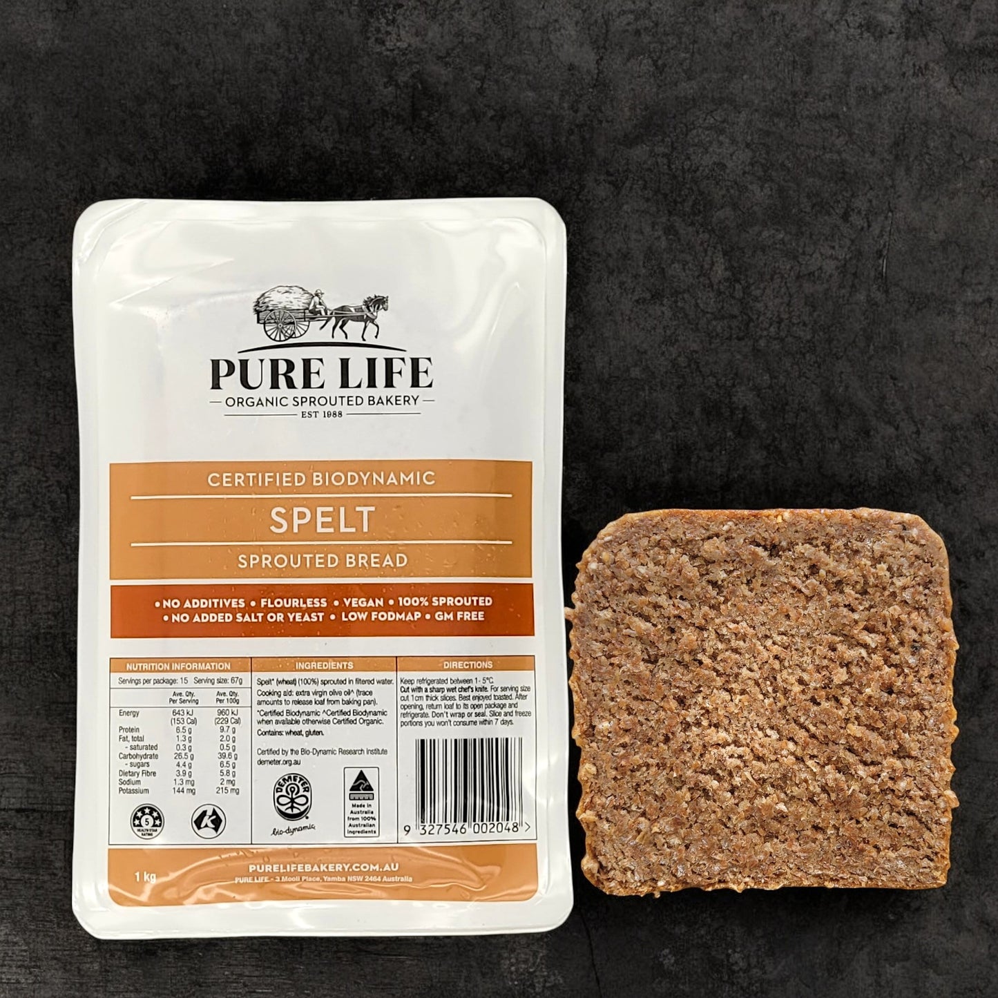 Pure Life Spelt Sprouted Bread - 1kg