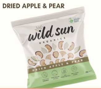 Wild Sun Organics Dried Apple & Pear - 20g