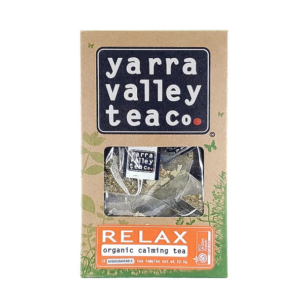 Yarra Valley Tea Co. Relax - Organic Calming Tea -15 Biodegradable Pyramid Bags
