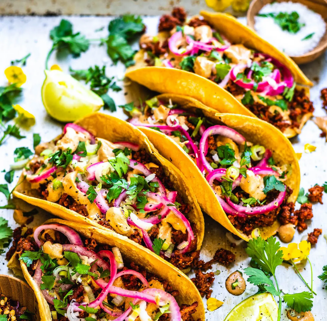 Vegan Taco's with Mango and Avocado Salsa