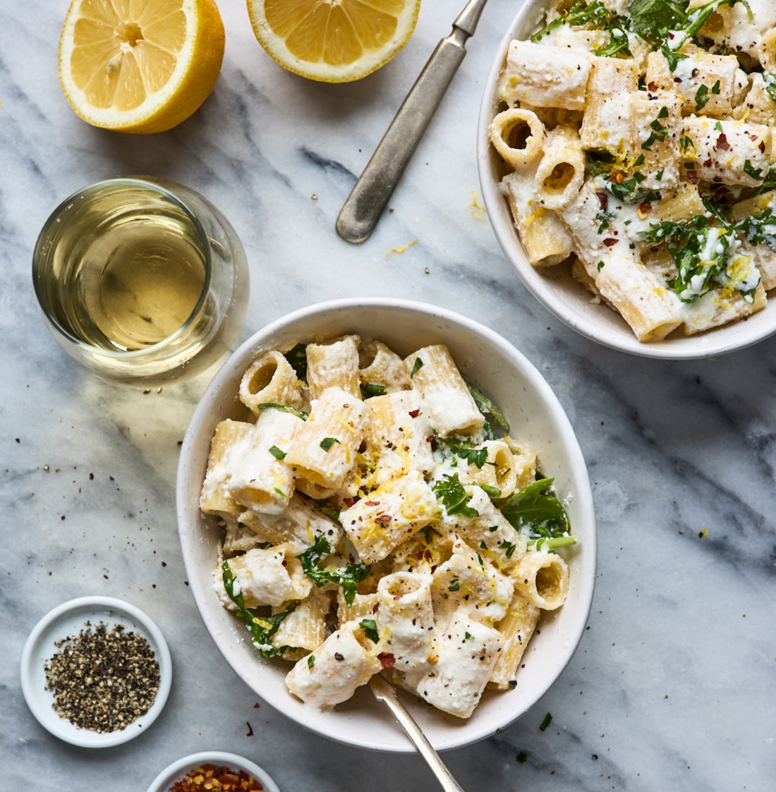 Spring Greens & Lemon Ricotta Pasta