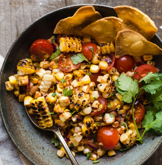 Chargrilled Corn & Tomato Salsa with Lime & Coriander