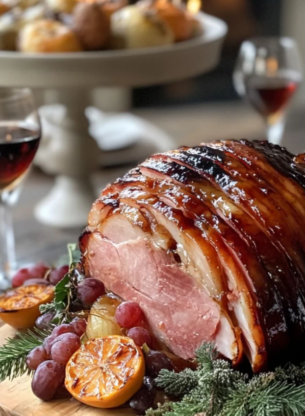 Glazed Free-Range Christmas Ham with Caramelised Stone Fruit