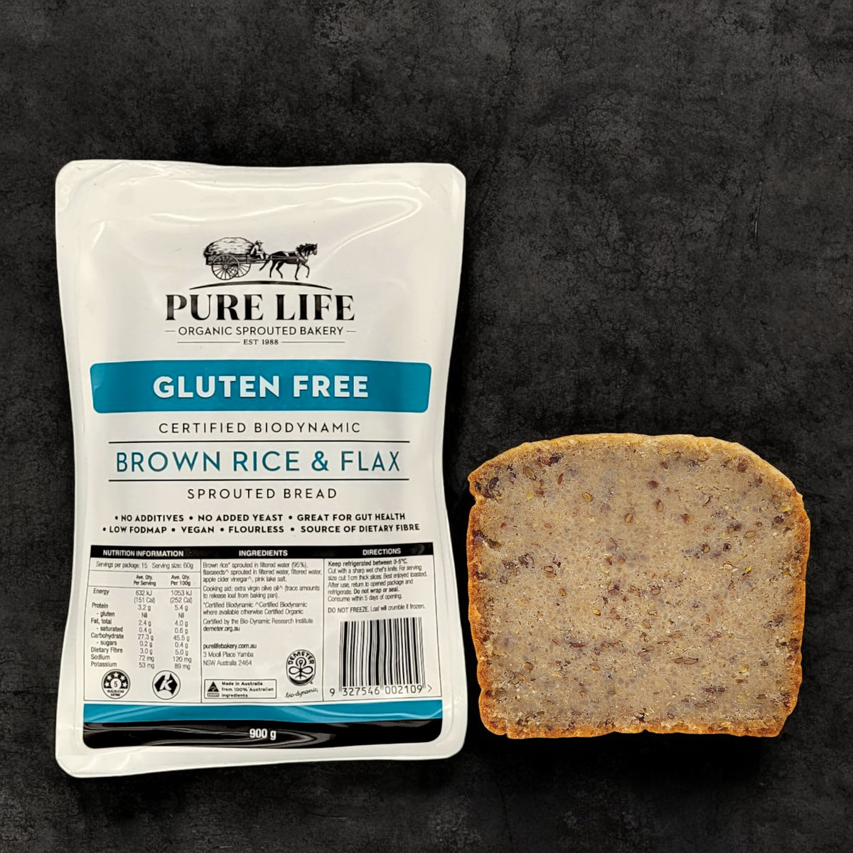 Pure Life Brown Rice and Flax Sprouted Bread (GF) — 900g — PRE-SLICED ...