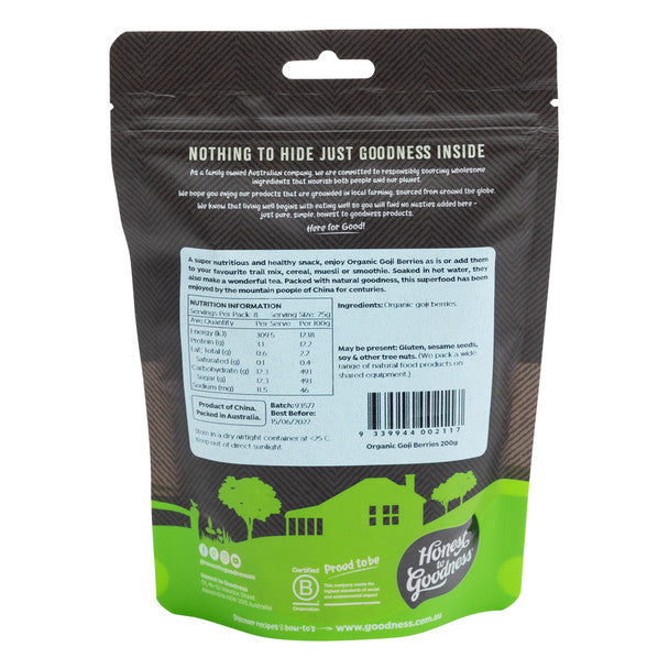 Organic Goji Berries 200g