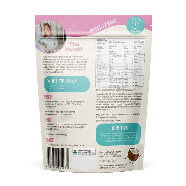 Food to Nourish Lunchbox Baking Mix - Muesli Bar Slice 360g