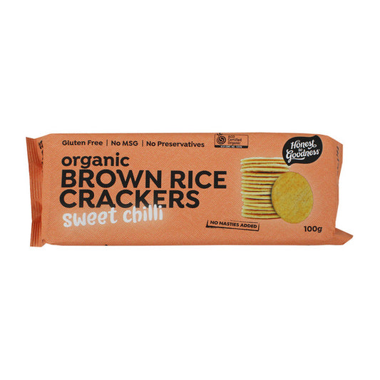 Organic Brown Rice Crackers Sweet Chilli 100g