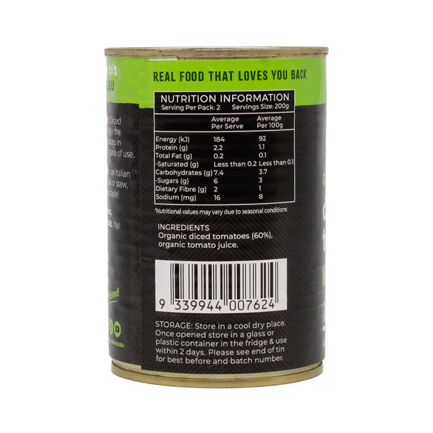 Organic Diced Tomatoes 400g