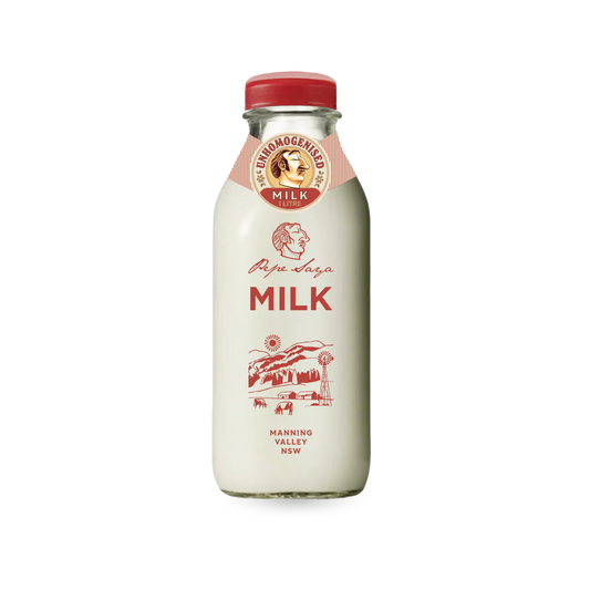 Pepe Saya Milk - 1L Unhomogenised, Glass Bottle