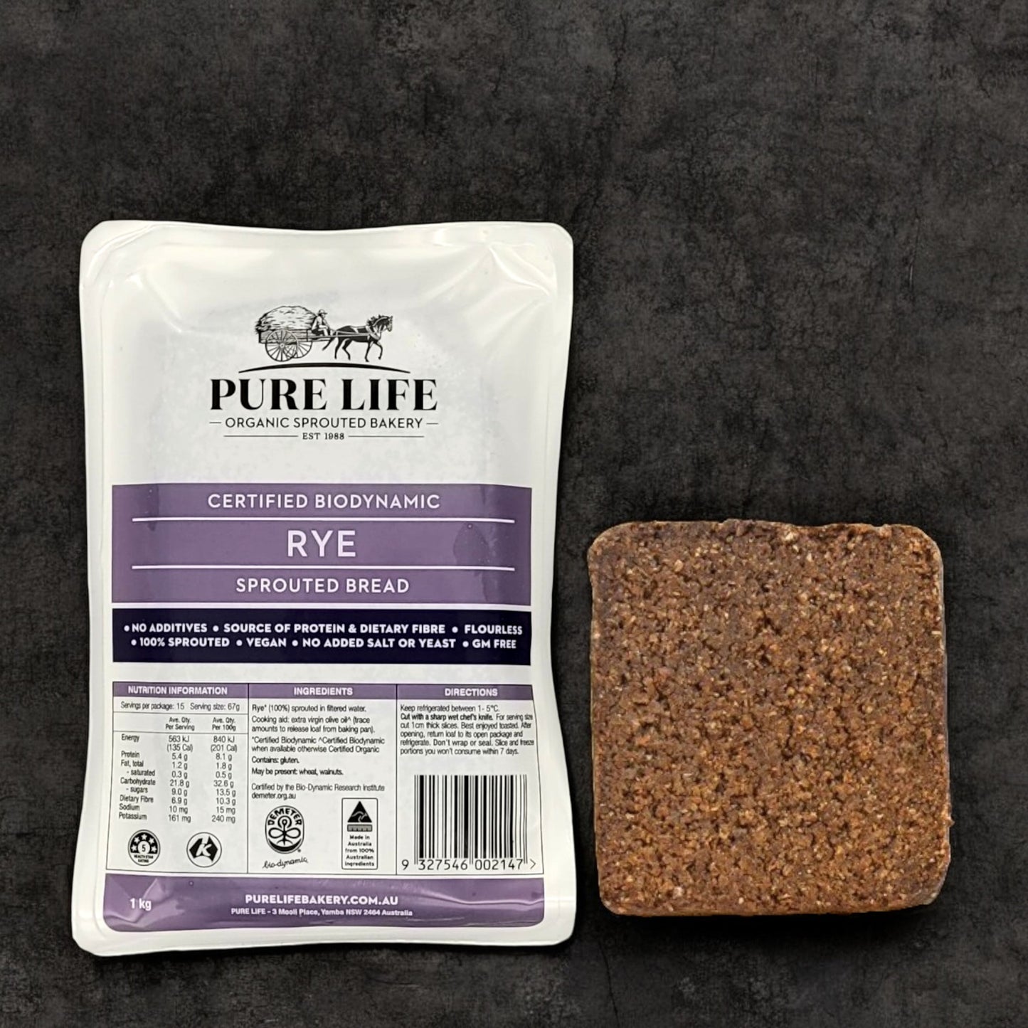 Pure Life Rye Sprouted Bread - 1kg